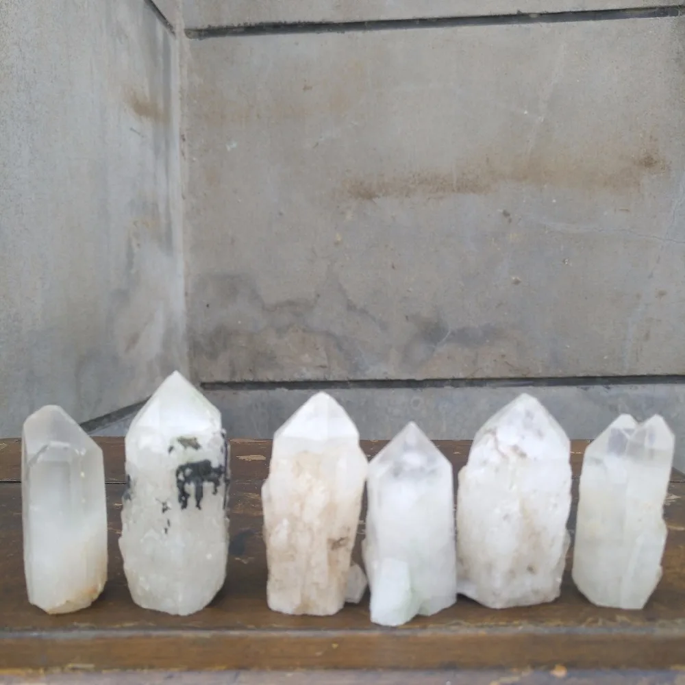 

6pcs) 282g Natural backbone QUARTZ Crystal Cluster Specimen Point Healing