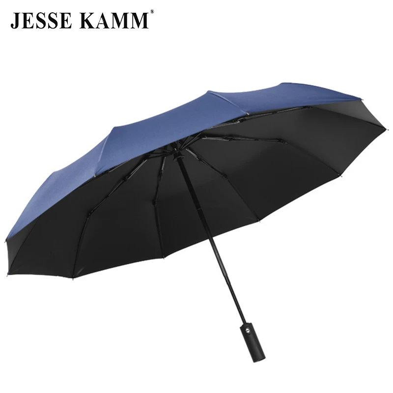 Полностью автоматический зонт JESSE KAMM складной 10 спиц черный |