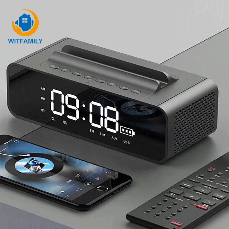 Смарт Будильник беспроводной Bluetooth динамик fm радио Повтор электронные цифровые