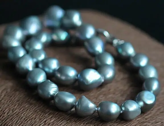 

huge 88"11-13mm Natural south sea genuine silver gray potato pearl necklace AAA
