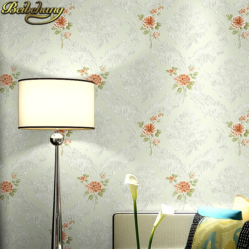 

beibehang papel de parede 3d European garden flowers wall papers home decor TV background wallpaper for walls 3d Home Decoration