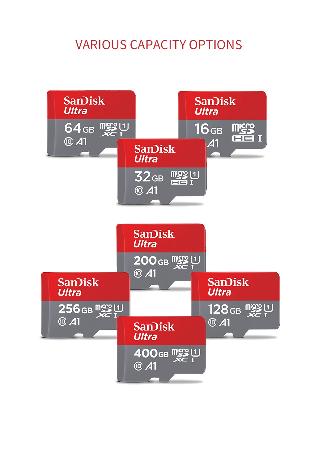 Двойной Флеш-накопитель SanDisk A1 слот для карт памяти 400 Гб 256 ГБ 200 ГБ 128 Гб 64 Гб 98 МБ/с., 32 ГБ, Micro sd карта, Class10 UHS-1 флэш-карты памяти Microsd TF/sd карты
