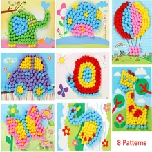 1 шт. плюшевый шар наклейки для рисования для маленьких детей креативные DIY детские развивающие игрушки ручной работы материал Мультяшные Пазлы поделки игрушки