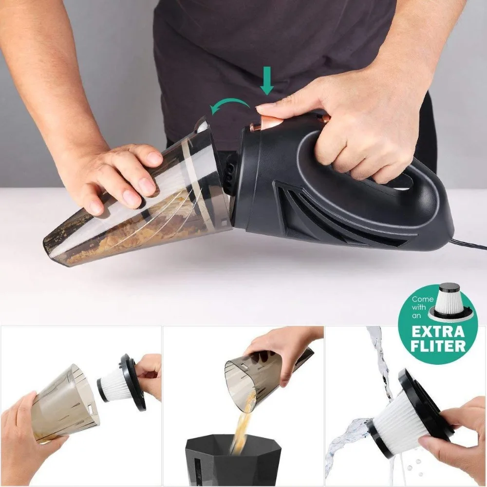 Super Suction 12V Portable Car Vacuum Cleaner Wet and Dry Dual Use car