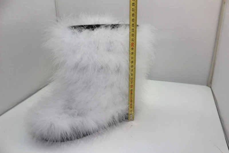 ASILETO/зимние женские теплые ботинки; теплые лыжные ботинки на плоской подошве с натуральным мехом страуса и перьями; botte T566