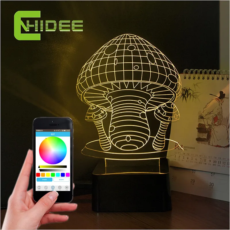 

Mushroom 3d Light Lamp USB Bluetooth Music Led Lampara for Children Baby Room Decoration Desk Table Nightlight