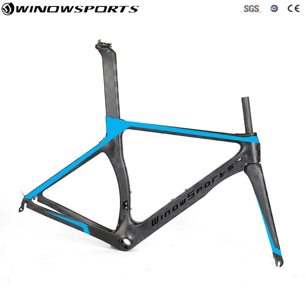 Excellent 2019 New Color Aero Road Racing Bike Frameset matte/glossy Di2 / mechanical racing carbon road frame cycling bicycle frameset 1