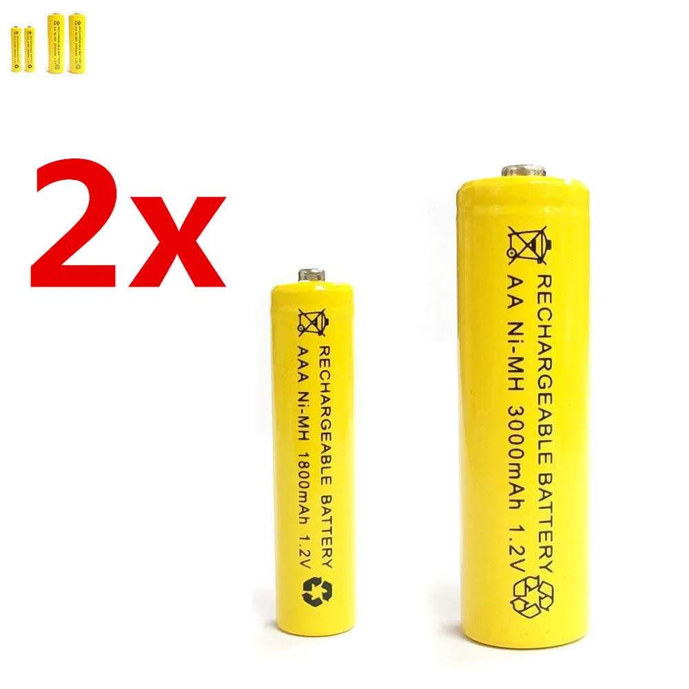 2 AAA 2 AA 1800mAh 3000mAh Ni MH rechargeable battery Solar Light MP3