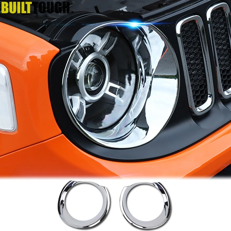 For Jeep Renegade 2015 2016 2017 2018 Chrome Front Headlight Head Light