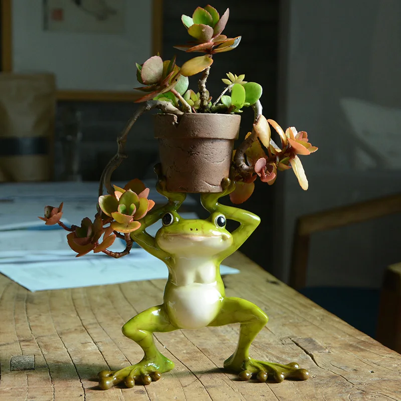Полимерные Креативные 3D фигурки лягушек декоративная корзина модель цветочные
