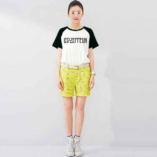 600PX Raglan Short Sleeve T-shirt Letter Zeppelin 6