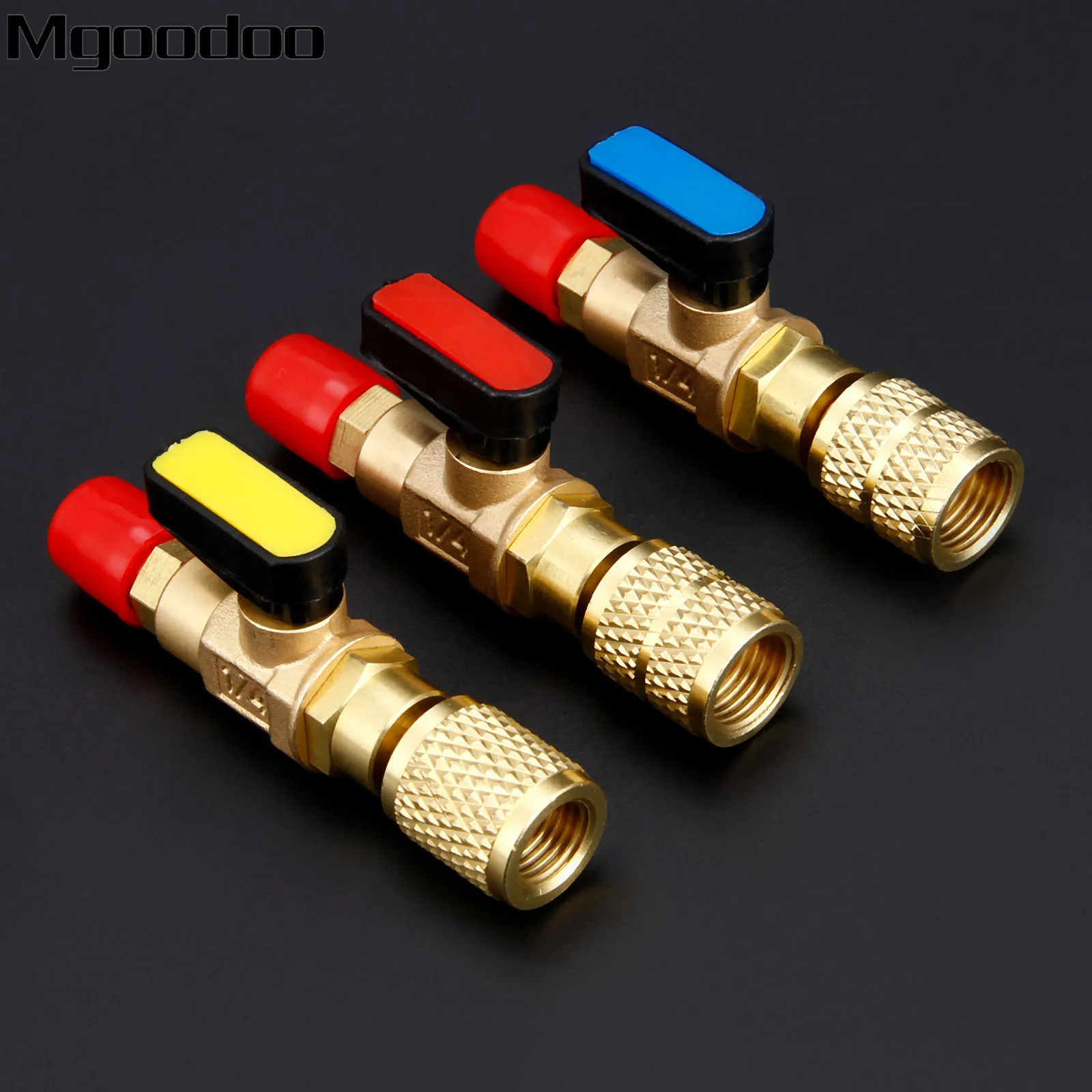 

Mgoodoo 3Pcs HVAC A/C Straight Manual Shut-off Ball Valve Adapter For R22 R12 R410a Charging Hoses Refrigerant 1/4" 5/16" SAE