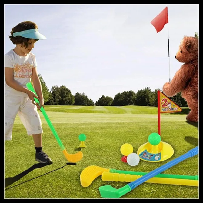 

2019 new Professional Children Kids Outdoor Sports Games Toys Multicolor Plastic Mini Golf Club Set