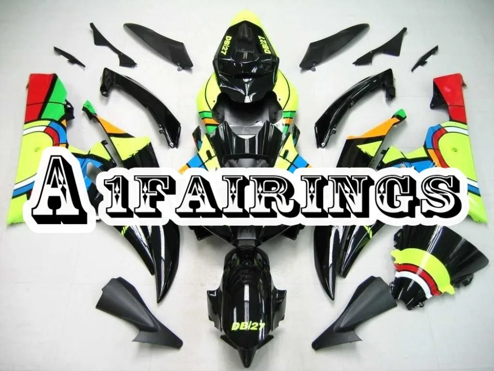 Full Bright Yellow Black ABS Plastic Motorbike Body Kits for Yamaha YZF600 R6 2006 2007 06 07 Fairings Motorcycle Cowling Hulls |