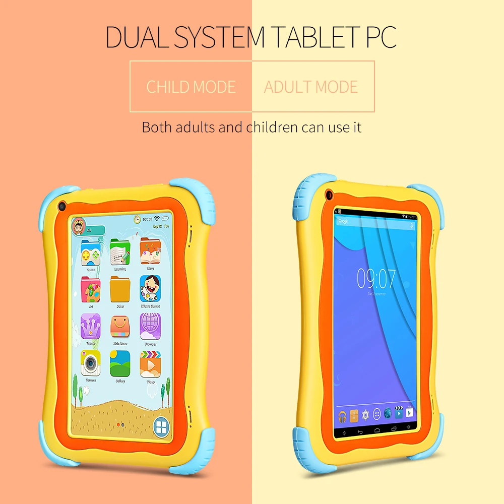 Yuntab 7 дюймов Q91 Дети планшетный ПК четырехъядерный Android 4 планшет 1 Гб + 16 Двойная