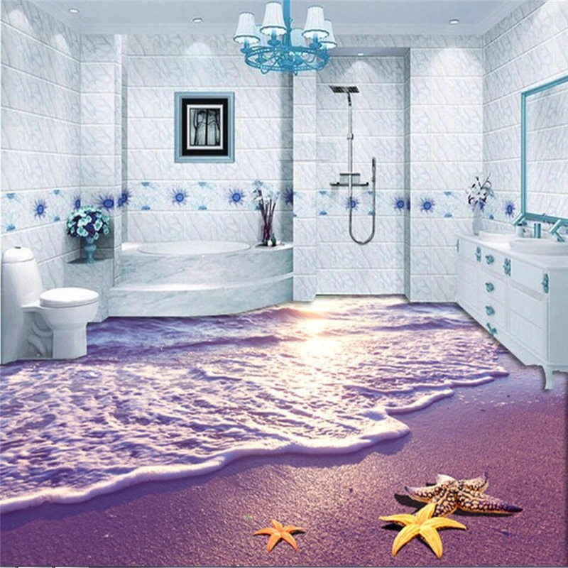 beibehang flooring Custom PVC floor wallpaper non slip waterproof