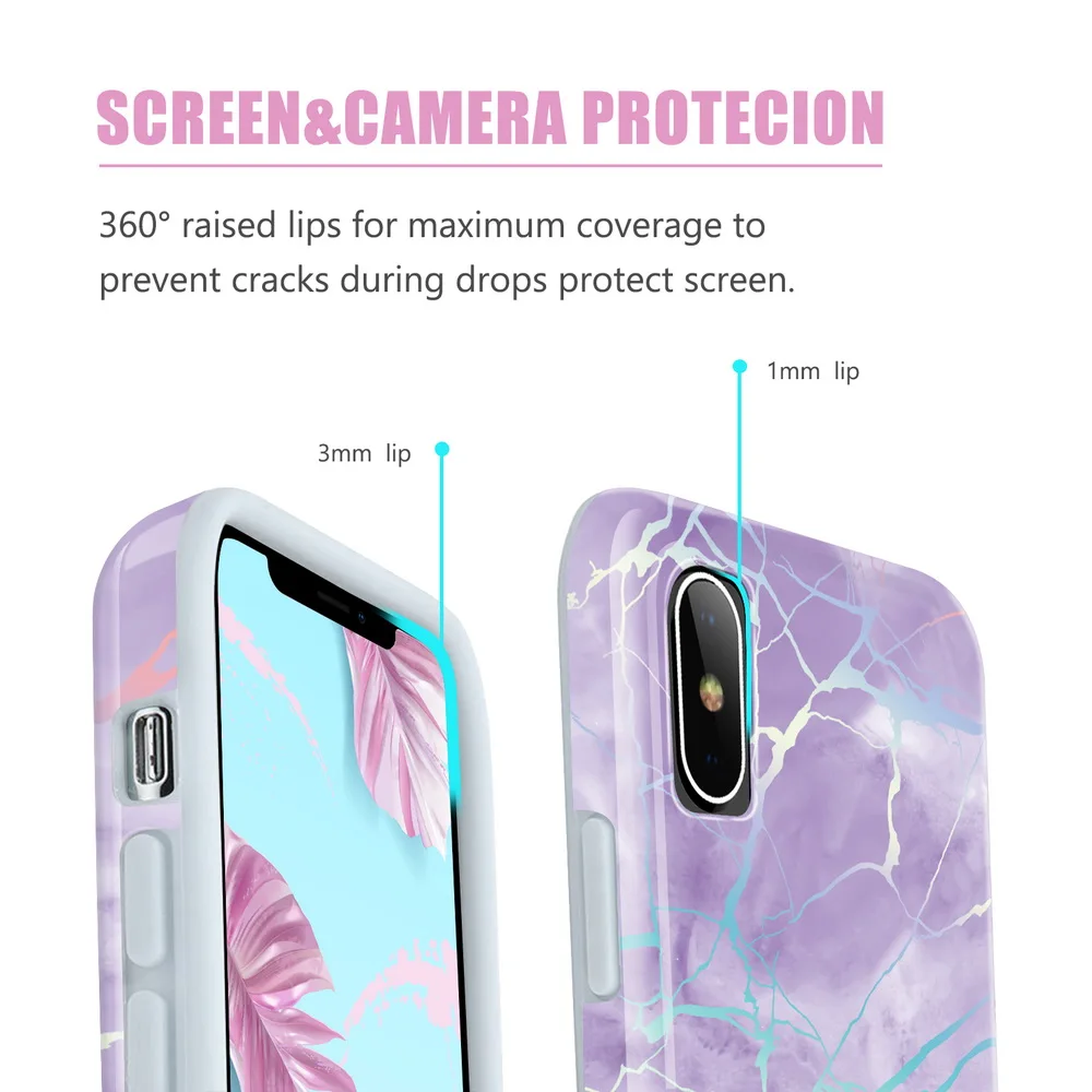 Чехол Netarlier для iPhone 11 Pro Max Xsmax XR 7Plus x 8 6 6s фиолетовый голографический глянцевый