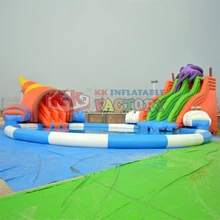 Land mobile portable leisure water park customization Conch inflatable slide water park