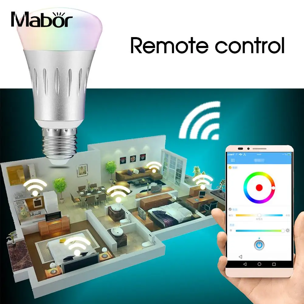 

Durable Dimmable LED Bluetooth Bulb Light Bulb AC85-265V E27/ B22 RGBW Party Supply Music Player Remote Control Light Fixture