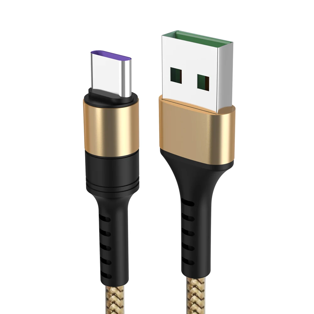 5A Тип C Usb зарядный кабель Usb для быстрой зарядки 3,0 5V 4A/3A/2A Usb Зарядное устройство кабель Android для samsung A8 A9 Xiaomi Mi9 Mi8 Se huawei Honor - Цвет: Gold