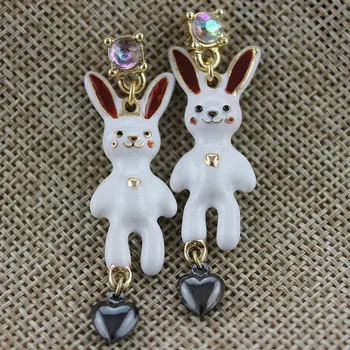 

XQ Free shipping 2015 The new white bunny earrings BJ Gifts for girls The new popular banquet texture