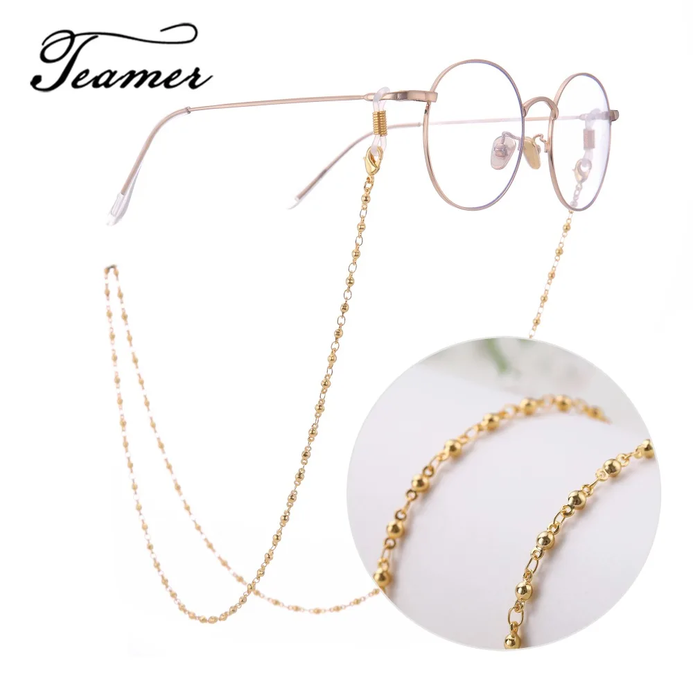 

Teamer 78cm Handmade Beaded Metal Glasses Chain Women Men Fashion Silver Gold Eyewear Cord Holder Neck Sunglasses Strap
