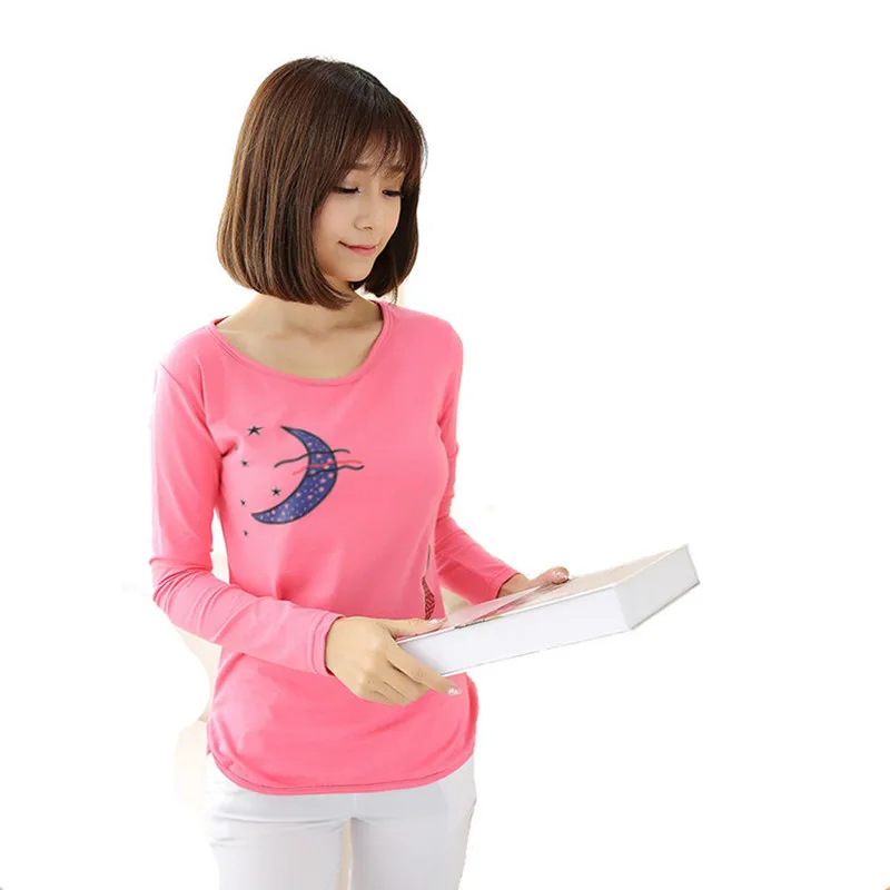 

t shirt women 2017 plus size tops women t-shirt long sleeve tee shirt femme cropped