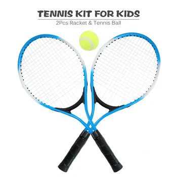 

High Quality 2Pcs Kids Tennis Racket Training Racket with 1 Tennis Ball and Cover Bag for Kids Youth Childrens Tennis Rackets