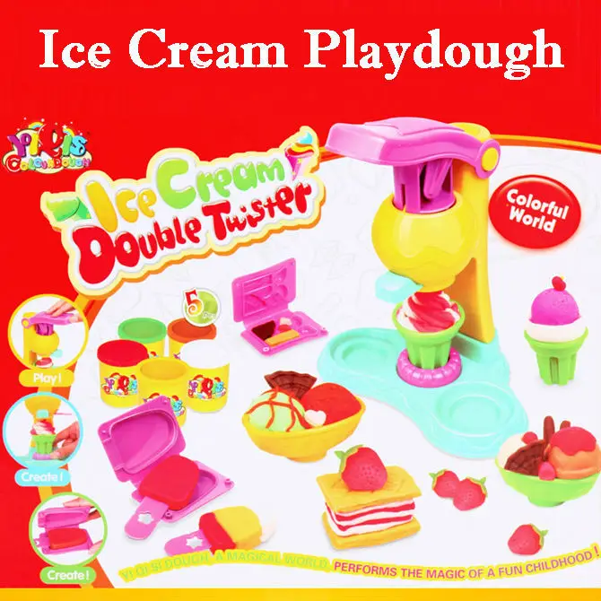 

Children Toys Play Dough Model Tool Colorful Creative Ice Cream Set Kid Brinquedos Safe Environmental Soft Polymer Play Juguetes