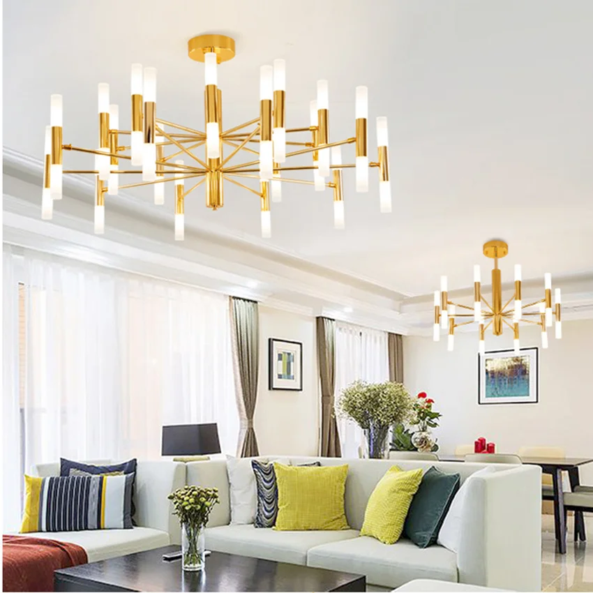

Modern Led Chandeliers Luxury Hotel Hall Restaurant Chandelier Black Gold Iron G4 Ceiling Lamp Luminarias Lighting
