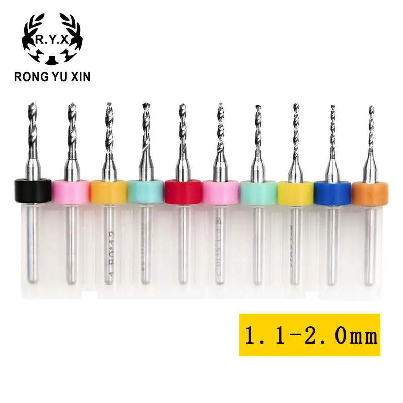 10pcs/set PCB drill bits 1.10-2.00mm tungsten carbide micro mini CNC woodworking tools drilling glass Cutters for | Инструменты
