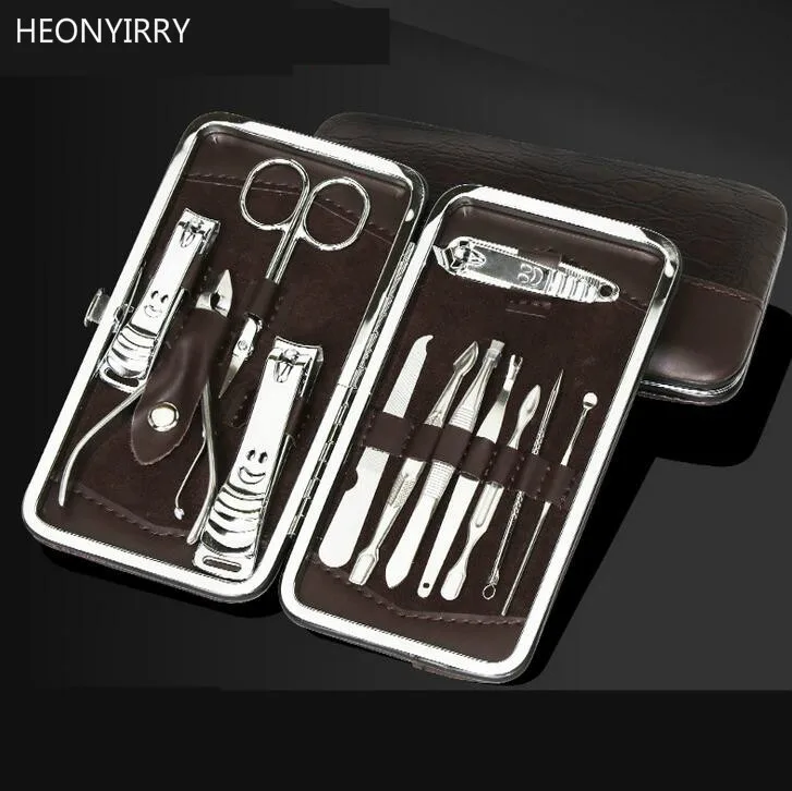 

12 in 1 Stainless Nipper Cutter Nail Clipper Set Pedicure Manicure Set Kit Case Finger Plier Nails art 12 in 1 Set