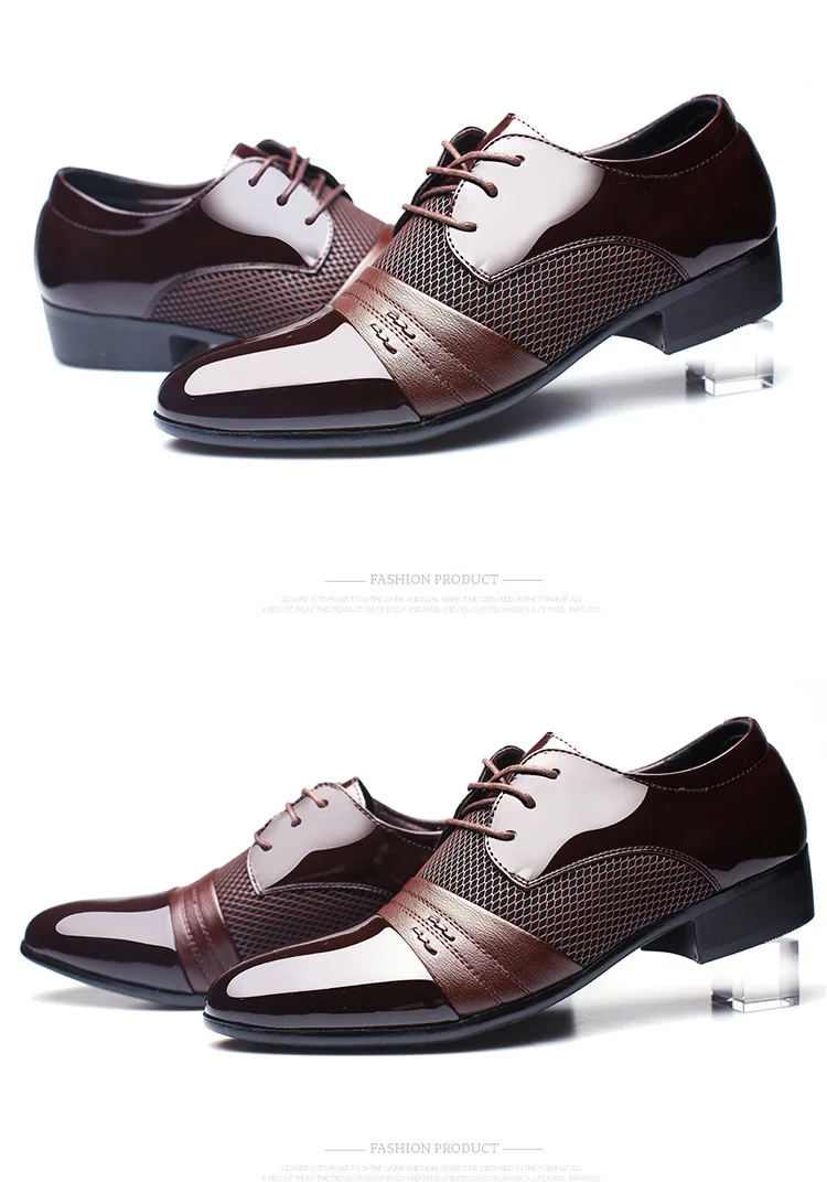 Брендовые мужские модельные туфли размера плюс 38-48, мужские туфли в деловом стиле на плоской подошве, черные, коричневые дышащие низкие мужские официальные офисные туфли