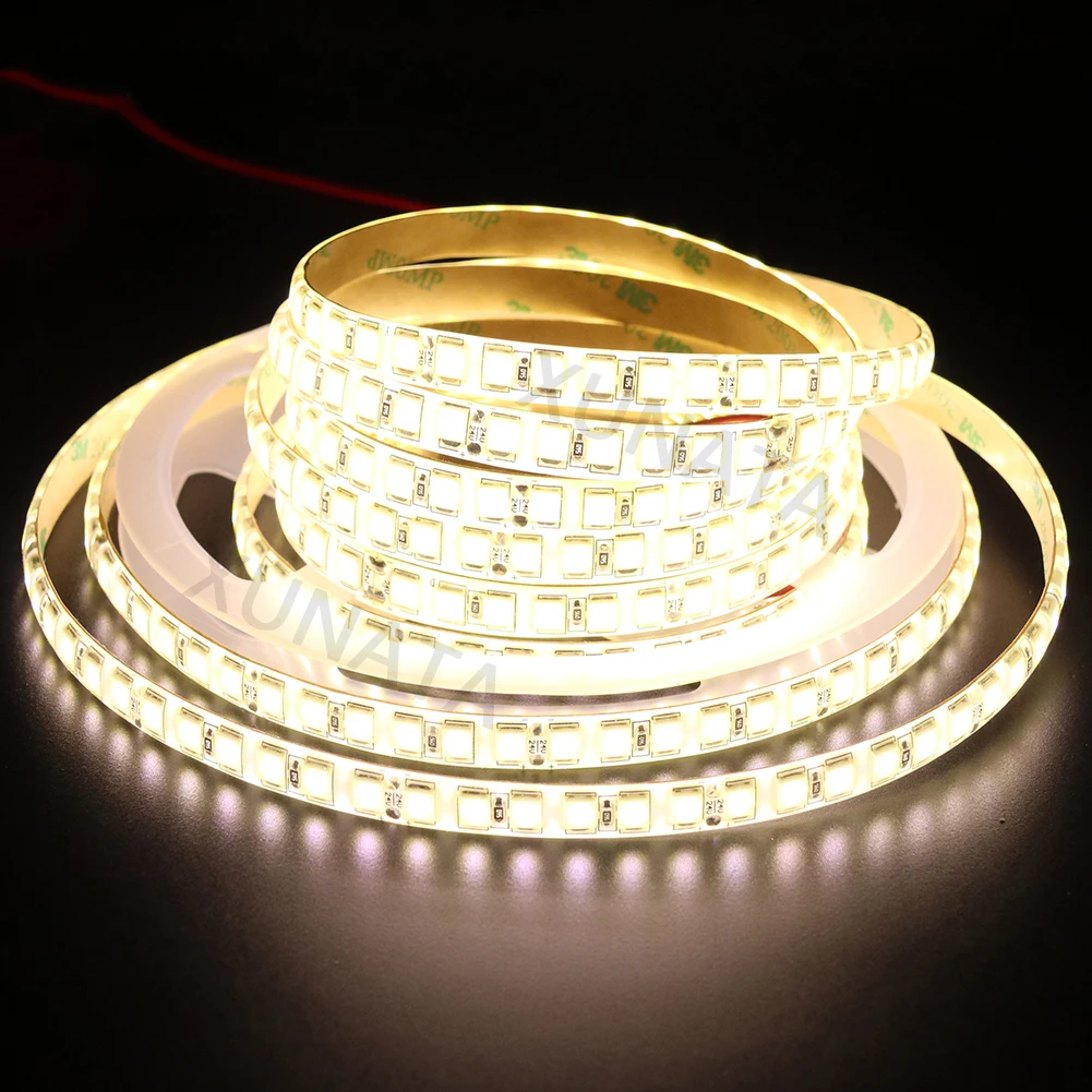 Brilhante do Que Xunata Strip Light 5054 Smd 5 m 120 Leds - Impermeável Flexível Fita Mais 5050 2835 5630 Stripe 12 24 v Led 10 Tiras de LED