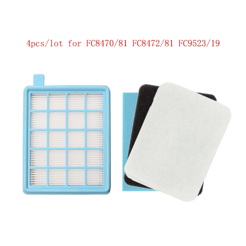 4pcs/lot motor Filter & inlet exhaust foam filters replace for Philips PowerPro FC8470/81 FC8472/81 FC8473/81 FC9523/19 | Бытовая