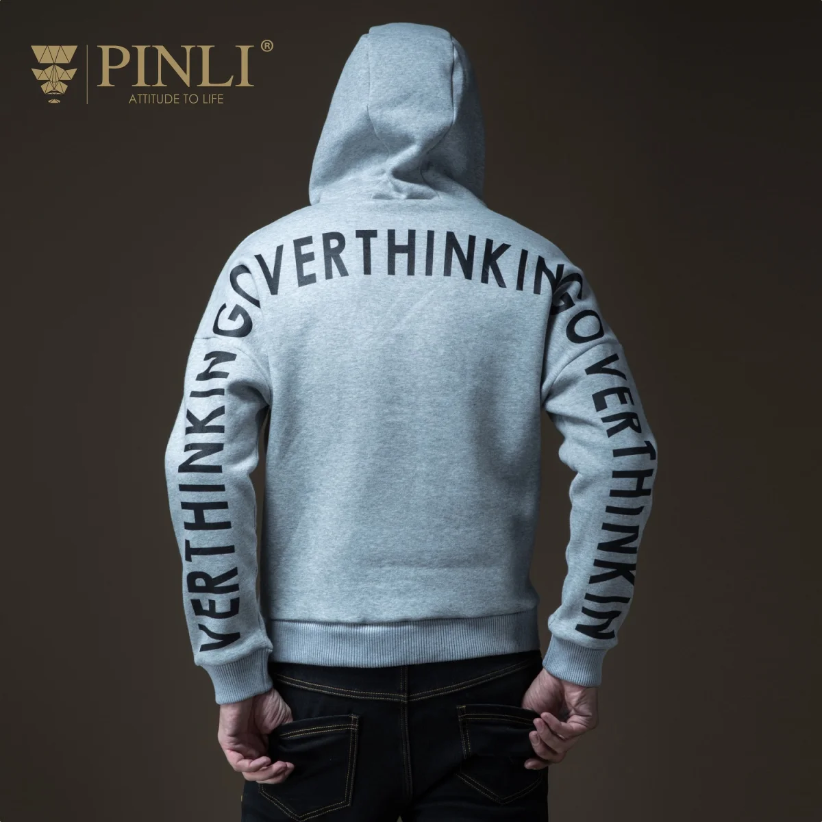 Pinli/комплект одежды из коллекции Twenty One Pilots, новая осенняя мужская одежда и утепленная рубашка с принтом, B184209570 - Цвет: Gray