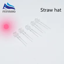 500 шт. прозрачный СВЕТОДИОДНЫЙ светильник-диод, розовый, 5 мм, соломенная шляпа, широкий угол, 5 мм, прозрачный светильник, светодиод, лампа с отверстием