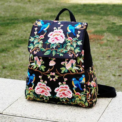 

Fashion Embroidery Travel Women backpack!Nice Floral embroidered Lady backrack National All-match Bohemian Canvas Cover Backruck