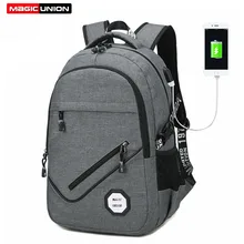 Magic union 2017 de los hombres de oxford tela mochila estudiante universitario mochilas bolsa mochila portátil impermeable mochila de carga usb
