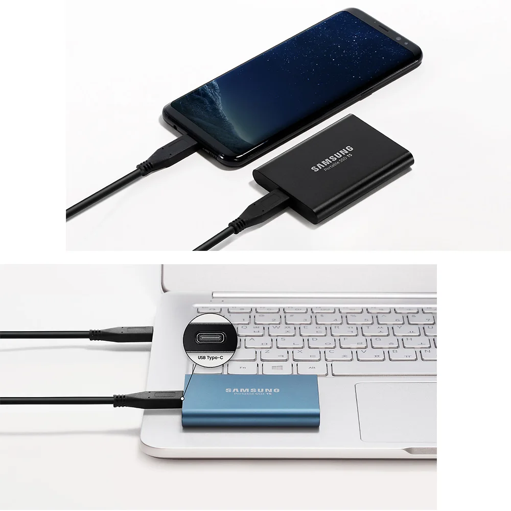 SAMSUNG T5 SSD USB3.1 HDD 250 ГБ 500 1 ТБ внешний жесткий диск USB 3 0 для настольных ПК Бесплатная