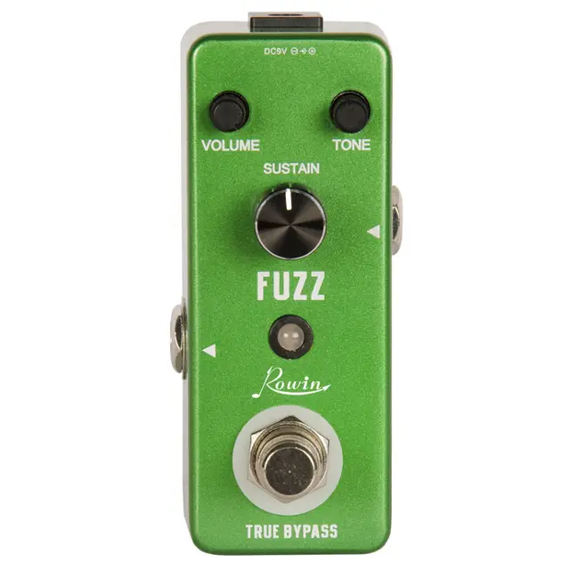 Rowin LEF-306 Fuzz Pedal For Electric Guitar & Bass Traditional Fuzz Effect, Plump And Rich Under Full Metal Shell True Bypass FUZZ