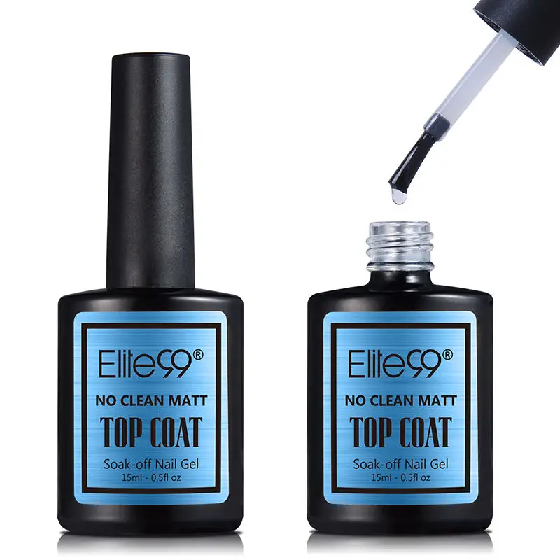  Elite99 15ml Top Coat Matte Top Shiny Gel Polish UV LED No Clean Matt Top No Wiping Top Gel Polish 