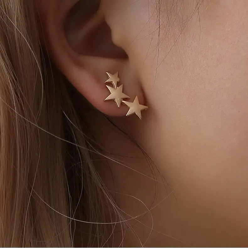 

Clip-on Earrings No Pierced Non-piercing Earcuff Ear Clip Earrings Star Without Piercing Gold Silver