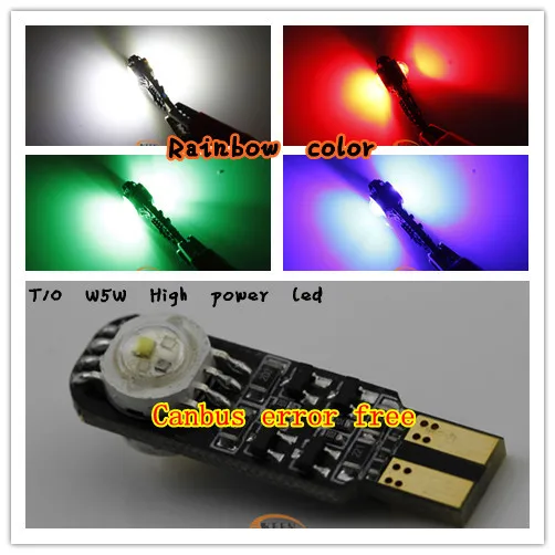 

Rainbow color T10/W5W EG HP1 Canbus Error Free Car Led Width light 13 kinds of style change flash/bum steady Free Shipping