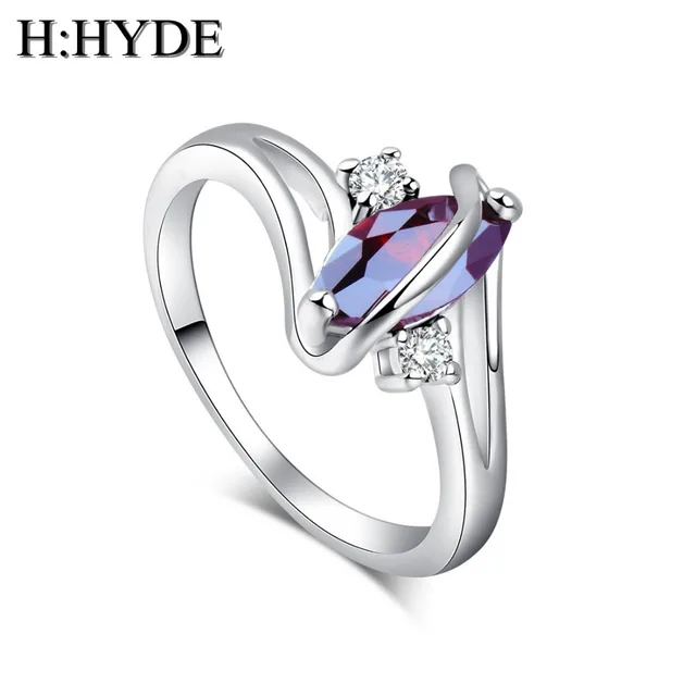 H:HYDE Classic design 1pc Silver Color CZ Cubic Zirconia Stone woman jewelry wed H:HYDE Classic design 1pc Silver Color CZ Cubic Zirconia Stone woman jewelry wed