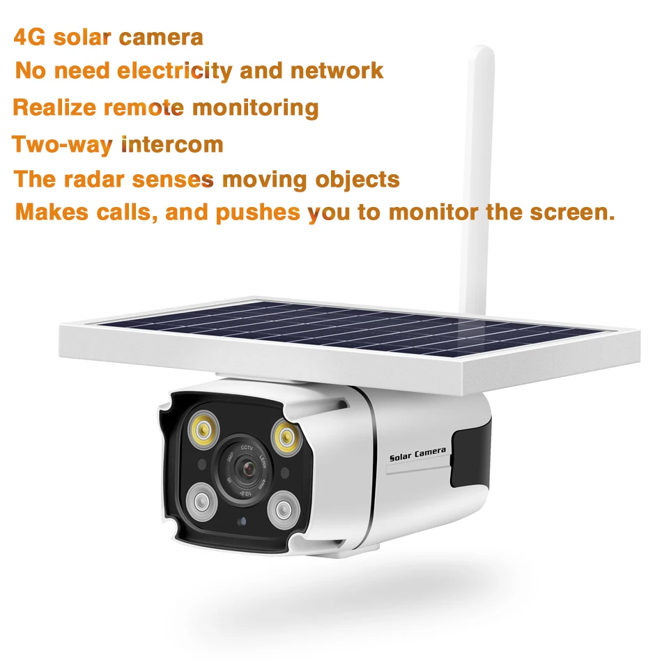 

HD 1080P 2MP 4G Waterproof Solar Smart IP Camera IP67 Wireless Night Vision Outdoor Security Camera App Remote Control Monitor
