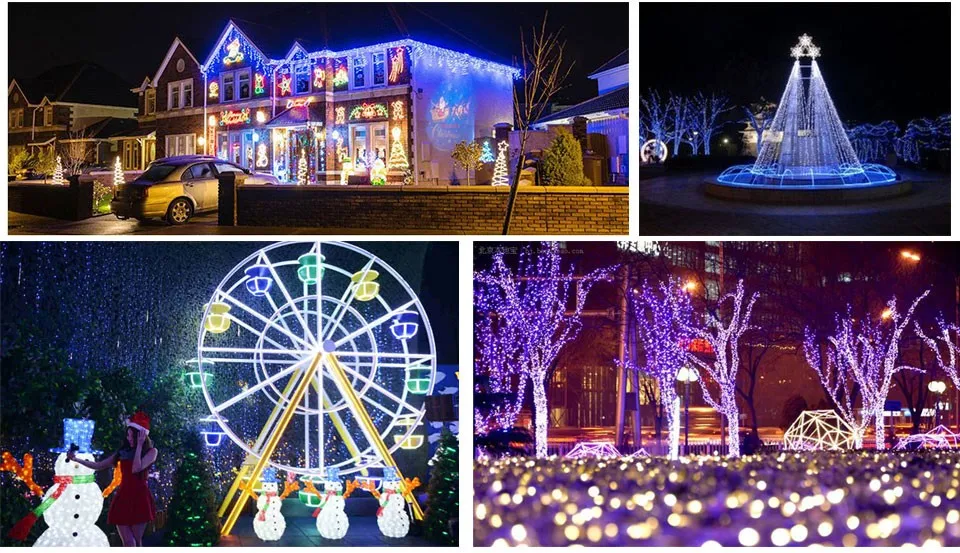 10 м 100 светодиодный, для дома, для улицы, для праздника, рождества, декоративные, свадебные, рождественские гирлянды, сказочные гирлянды, полосы, Вечерние огни