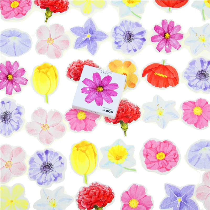 

45 Pcs/box Cute Kawaii Flower Girl Papers Stickers Flakes Vintage Romantic Love For Diary Decoration Diy Scrapbooking Sticker