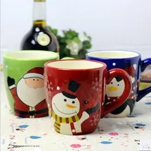 Hand-painted ceramic mug cup coffee cup cartoon lovers cup Christmas gifts milk tea cup