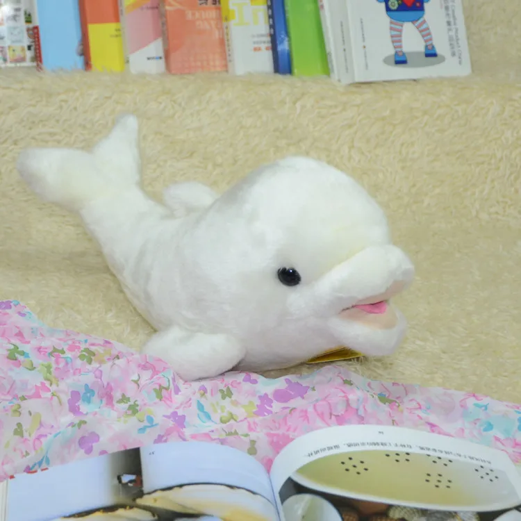 middle cute plush dolphin toy stuffed dolphin pillow white dolphin doll